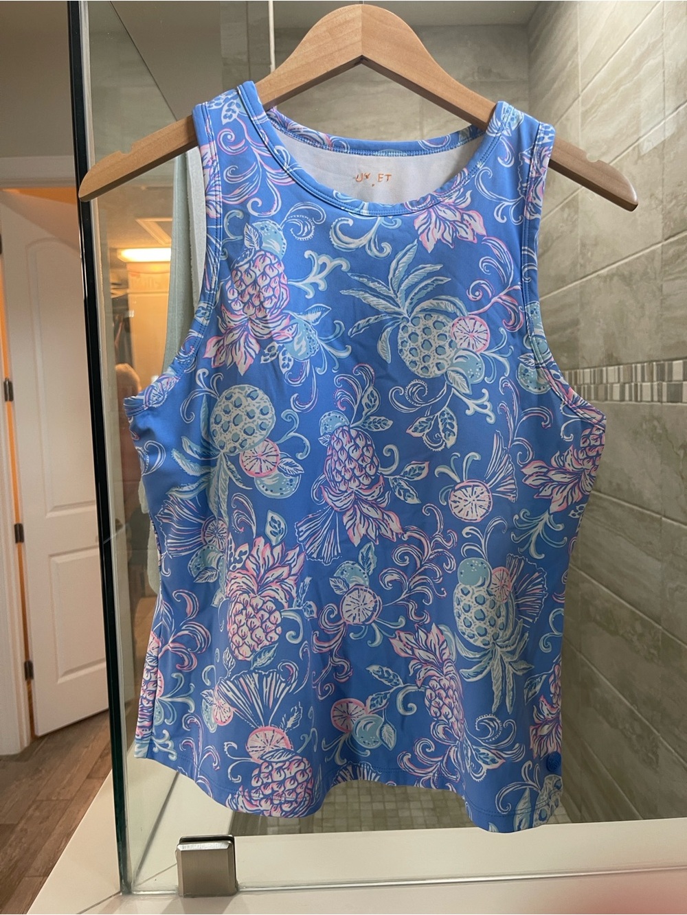 Lilly Pulitzer Luxletic Candia Active Bra Tank Top Large UPF 50+